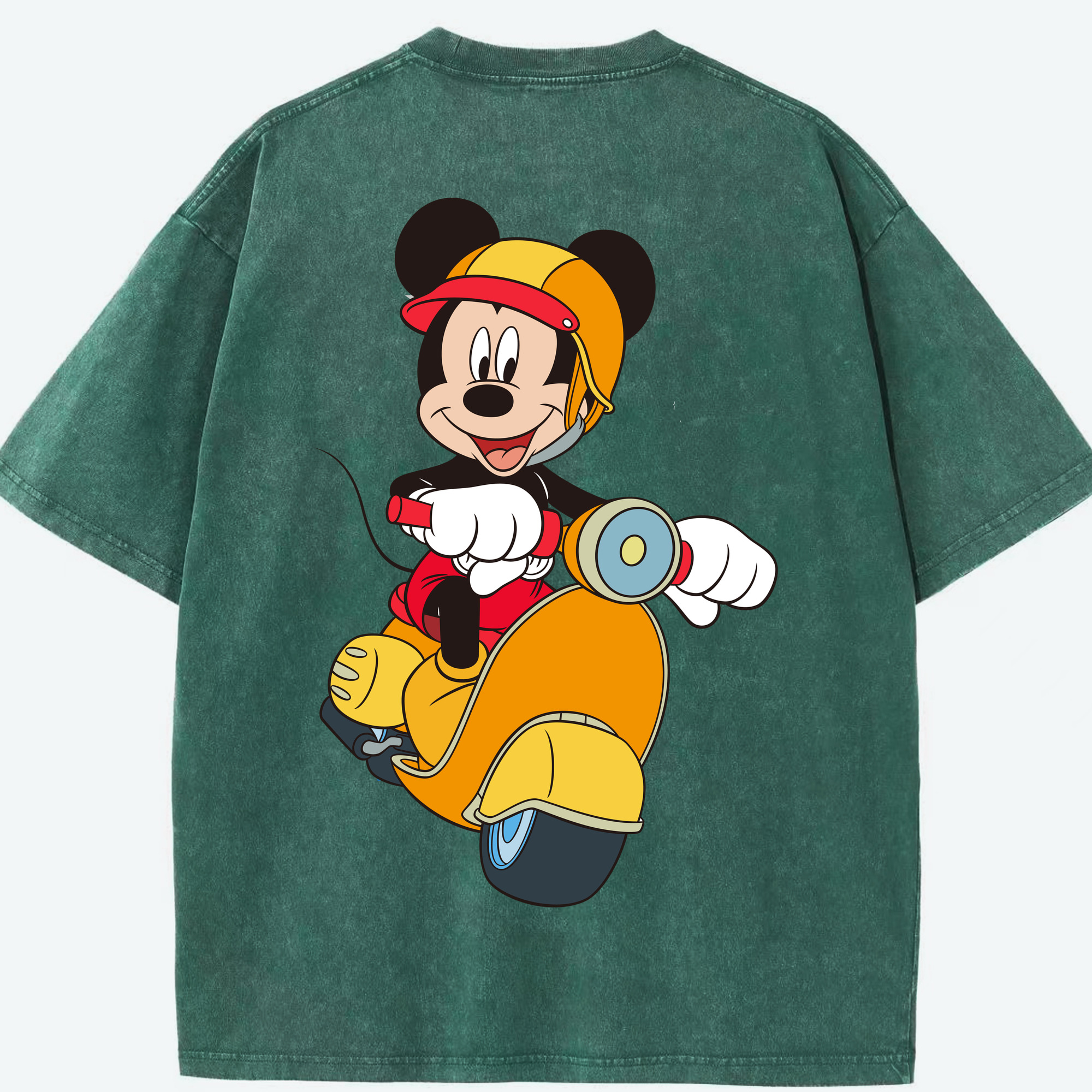 （画像用） ミッキーマウス Mickey Mouse 綿100% ヴィンテージ風 半袖Tシャツ（背面プリント）